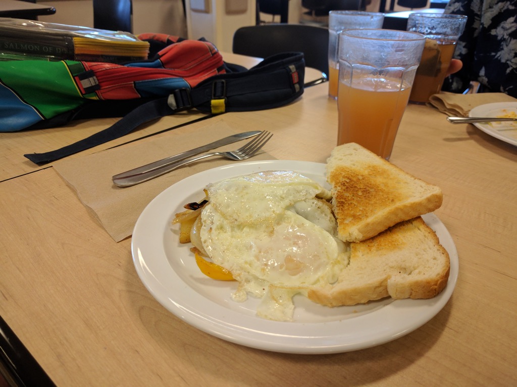 Eggs, Toast, Potato & Onions