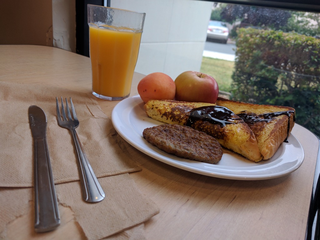 Chocolate French Toast & Sausage Patty