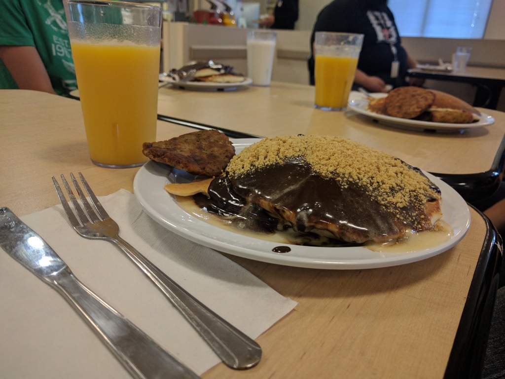 S'more Pancakes with Graham Cracker Crumble